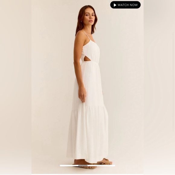 NWT Z Supply Dewi white maxi dress side cut outs - Picture 1 of 13